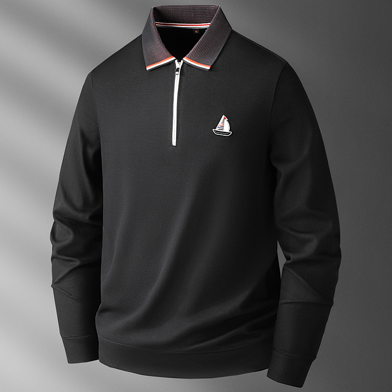 Men's Stylish Casual Embroidered Collared Polo Shirt